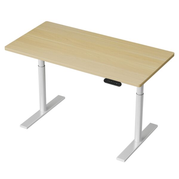 HomeDiscount-Standing Desk Motorised Electric Dual Motor 120CM White Oak