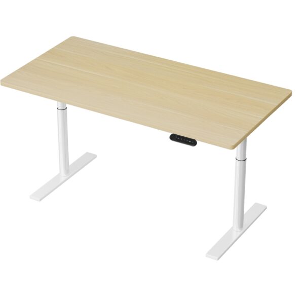 HomeDiscount-Standing Desk Motorised Electric Dual Motor 140CM White Oak