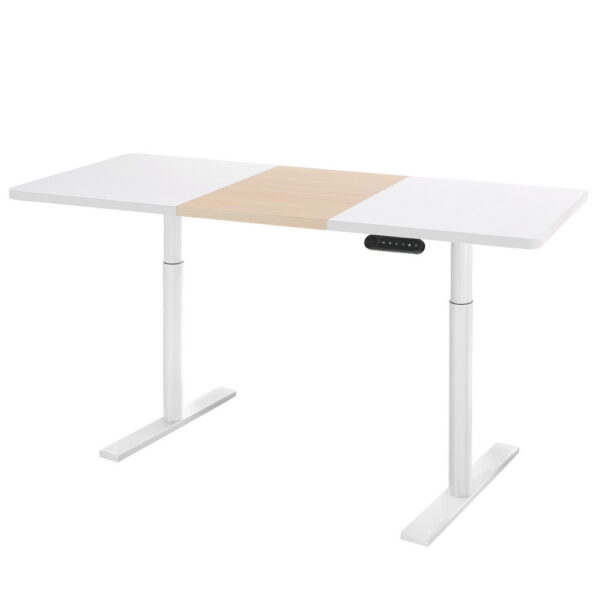 HomeDiscount-Standing Desk Motorised Electric Dual Motor 140CM White Pine