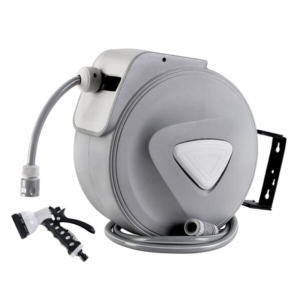 HomeDiscount-Water Hose Reel 30M Retractable Garden Auto Rewind Spray Gun