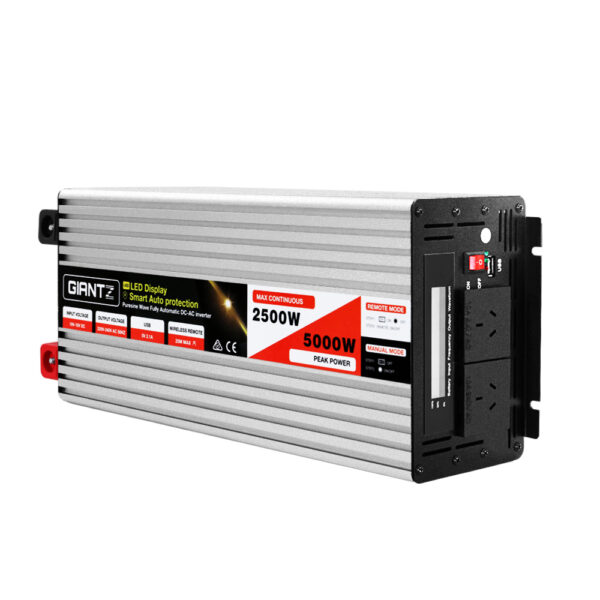 HomeDiscount-Power Inverter 12V to 240V 2500W/5000W Pure Sine Wave Camping Car Boat