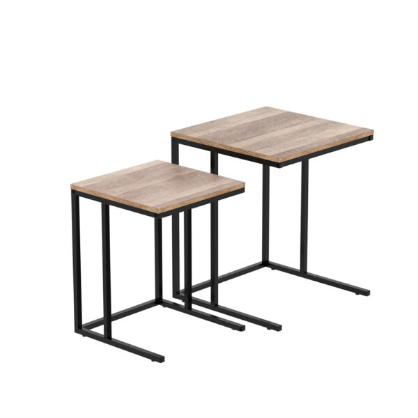 HomeDiscount-Nesting Coffee Table Sef of 2 Walnut Brok