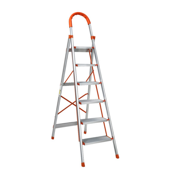 HomeDiscount-6 Step Ladder Multi-Purpose Folding Aluminium Light Weight Non Slip Platform