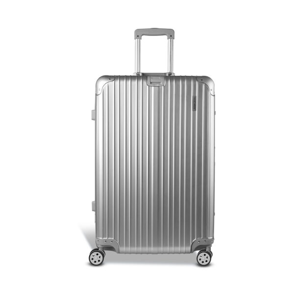 HomeDiscount-28" Luggage Trolley Travel Suitcase Set TSA Carry On Lightweight Aluminum Silve