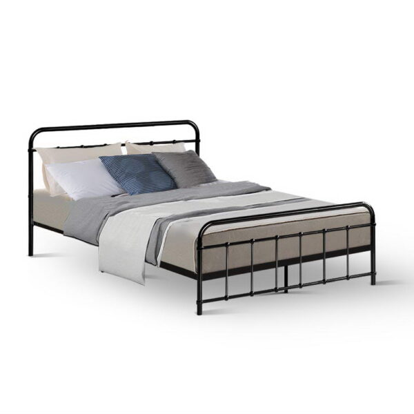 HomeDiscount-Bed Frame Metal Frames LEO - Double (Black)