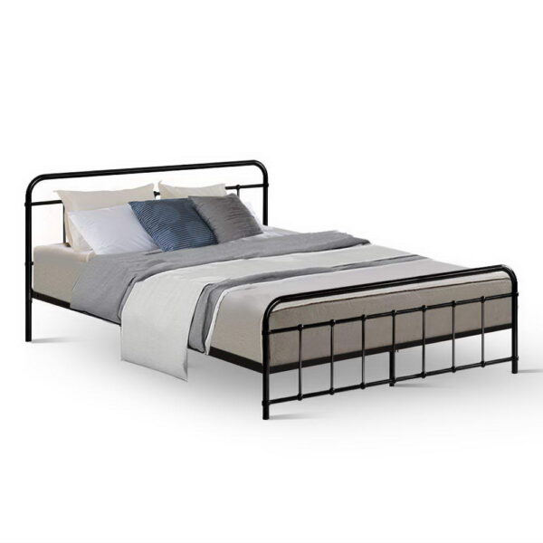 HomeDiscount-Bed Frame Metal Frames LEO - Queen (Black)