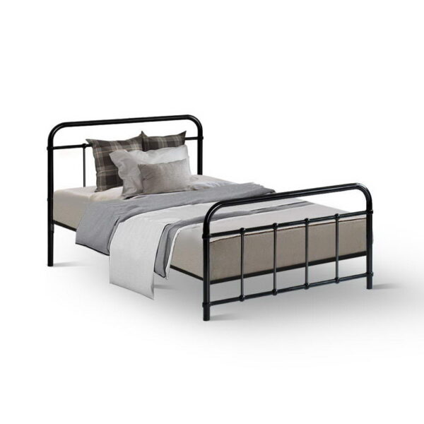 HomeDiscount-Bed Frame Metal Frames LEO - Single (Black)