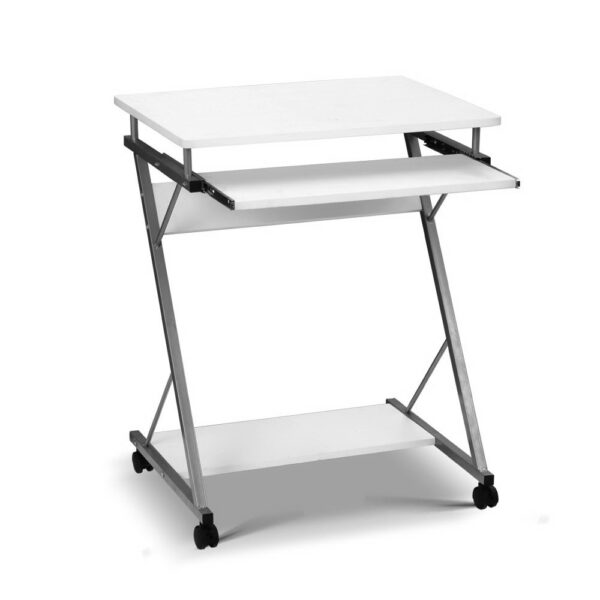 HomeDiscount-Computer Desk Keyboard Tray Shelf White 60CM