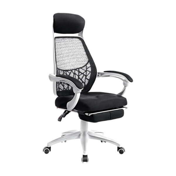 HomeDiscount-Mesh Office Chair Recliner Black White