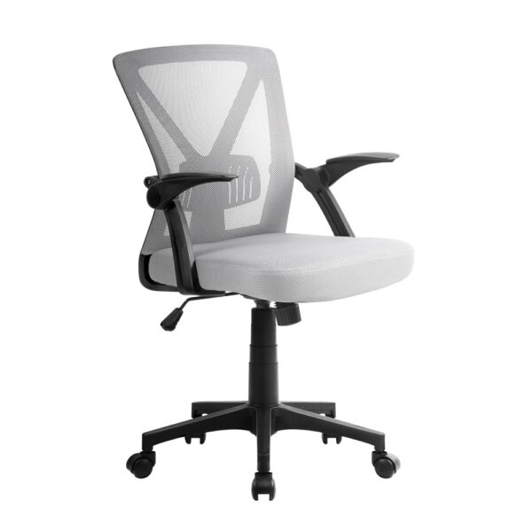 HomeDiscount-Mesh Office Chair Mid Back Grey