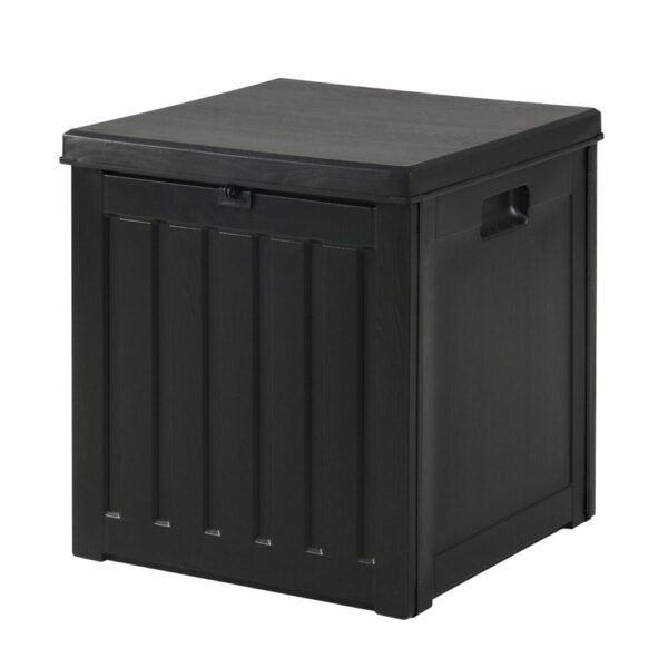 HomeDiscount-Outdoor Storage Box 80L Container Lockable Garden Toy Tool Shed Black