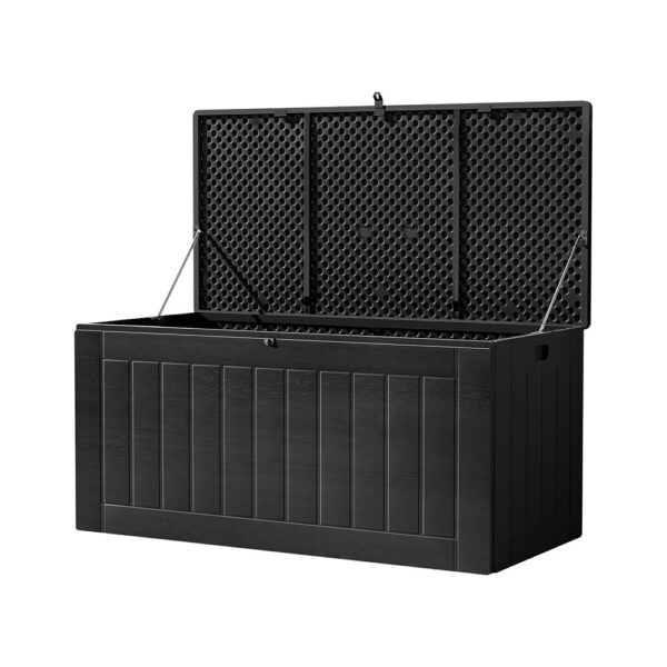 HomeDiscount-Outdoor Storage Box 830L Container Lockable Bench Tool Shed All Black