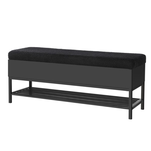 HomeDiscount-Storage Ottoman Blanket Box 110cm Boucle Shelf