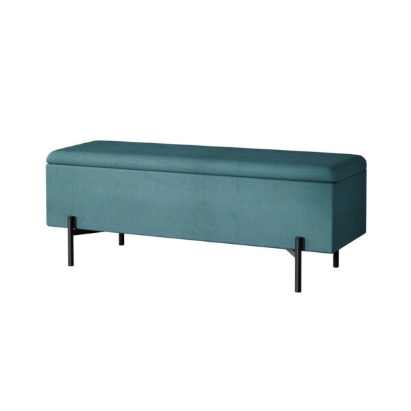 HomeDiscount-Storage Ottoman Blanket Box 140cm Velvet Green