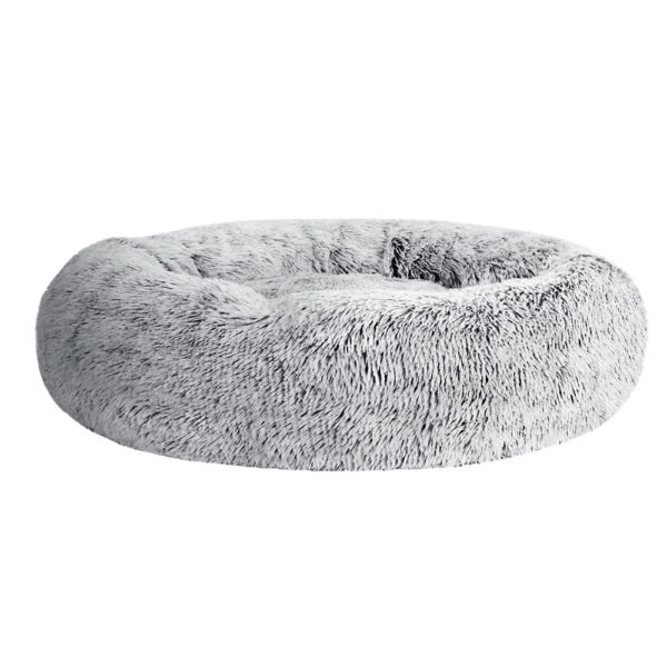 HomeDiscount-Pet Bed Dog Cat 90cm Large Calming Soft Plush Light Charcoal