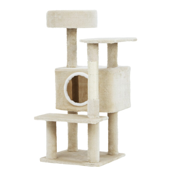 HomeDiscount-Cat Tree 90cm Scratching Post Tower Scratcher Wood Condo House Bed Trees