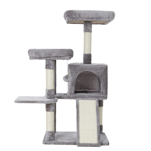 HomeDiscount-Cat Tree 103cm Tower Scratching Post Scratcher Wood Condo House Trees Grey