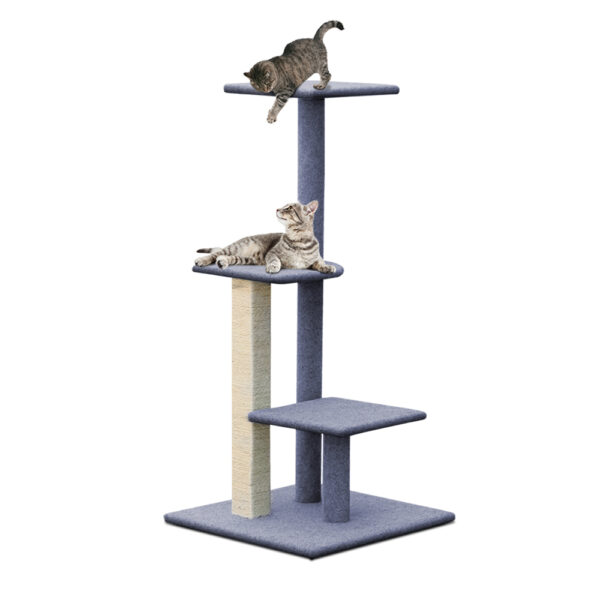 HomeDiscount-Cat Tree 124cm Scratching Post Tower Scratcher Trees Wood Condo Board