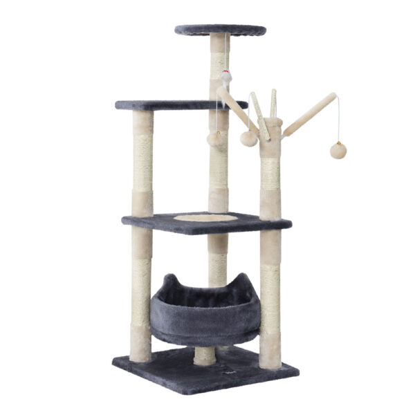 HomeDiscount-Cat Tree 110cm Tower Scratching Post Scratcher Wood Condo House Bed Toys