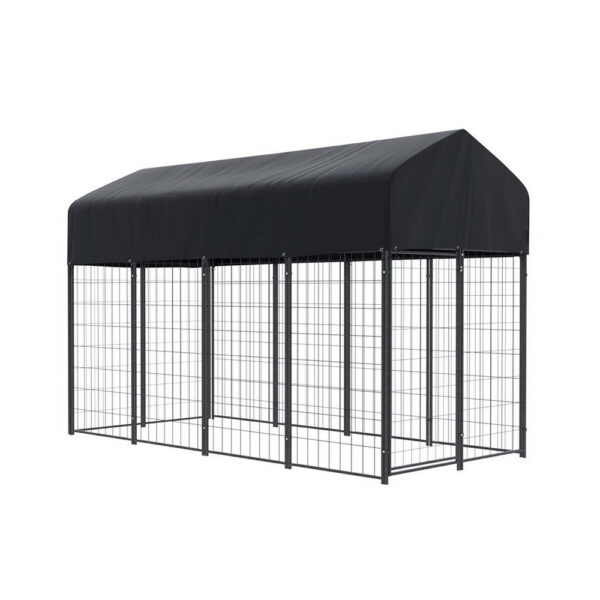 HomeDiscount-Dog Kennel Extra Large House Outdoor Playpen Pet Puppy Metal Backyard