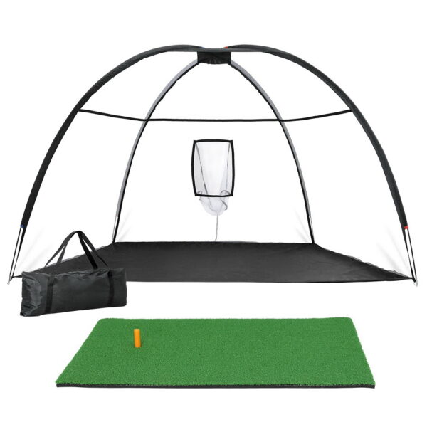 HomeDiscount-3.5m Golf Practice Net with Driving Mat Training Aid Target Hitting