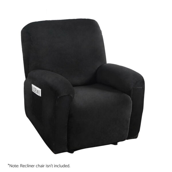 HomeDiscount-Recliner Chair Covers 1 Seater Velvet Black