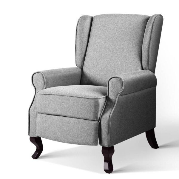 HomeDiscount-Recliner Armchair Grey Fabric Domini