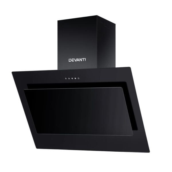 HomeDiscount-900mm Range Hood 90cm Rangehood Glass Black