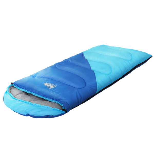 HomeDiscount-Sleeping Bag Kids Single 172cm Thermal Camping Hiking Blue