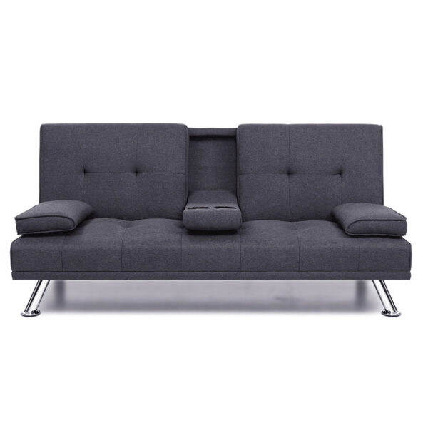 HomeDiscount-Sofa Bed 175CM Dark Grey Fabric