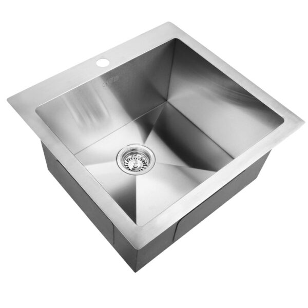 HomeDiscount-Kitchen Sink 53X50CM Stainless Steel Basin Single Bowl Silver