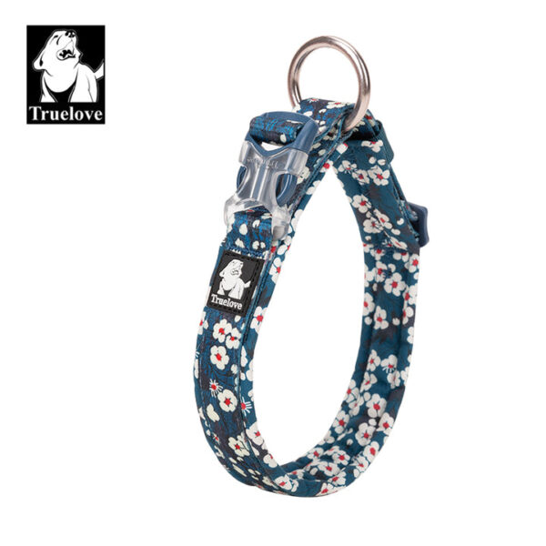 HomeDiscount-Floral Dog Collar - Blue  3XL