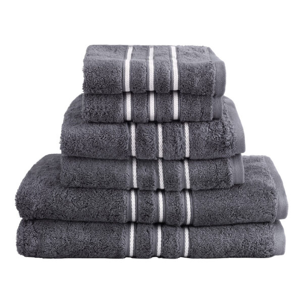 HomeDiscount-6 Pack Bath Towels Set Cotton Towel Grey