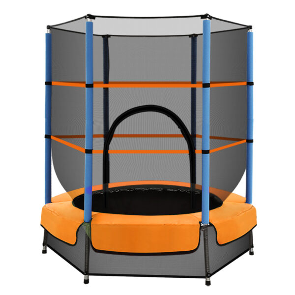 HomeDiscount-4.5FT Trampoline for Kids w/ Enclosure Safety Net Rebounder Gift Orange