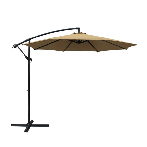 HomeDiscount-Outdoor Umbrella Cantilever Beach Garden Patio Beige