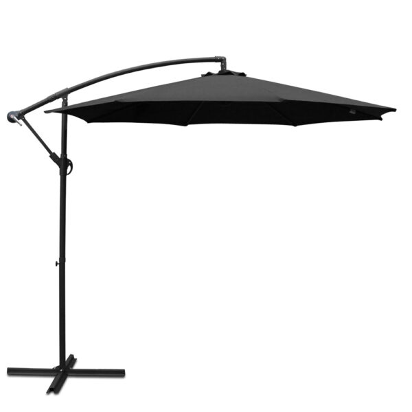 HomeDiscount-Outdoor Umbrella Cantilever Beach Garden Patio Black