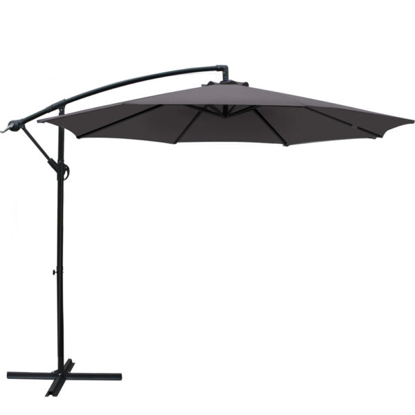 HomeDiscount-Outdoor Umbrella Cantilever Beach Garden Patio Charcoal