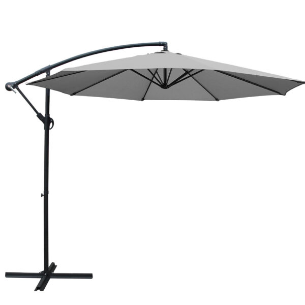 HomeDiscount-Outdoor Umbrella Cantilever Beach Garden Patio Grey