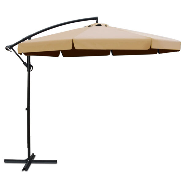 HomeDiscount-Outdoor Umbrella Cantilever Garden Beach Patio Beige