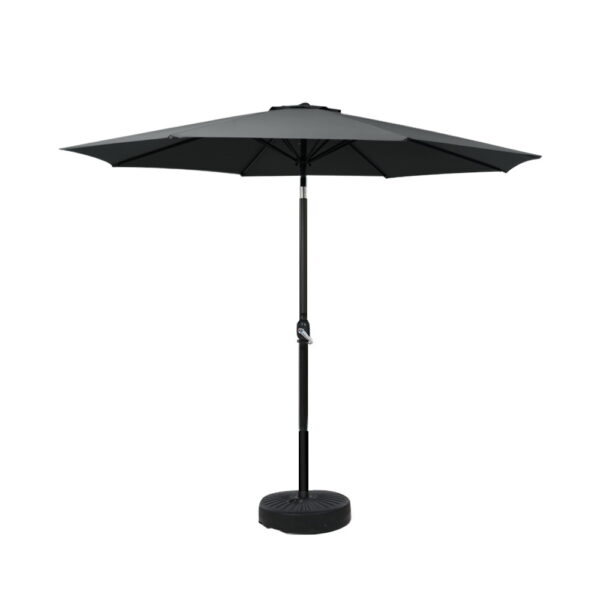 HomeDiscount-Outdoor Umbrella 2.7m Base Beach Pole Garden Tilt Sun Patio UV Black