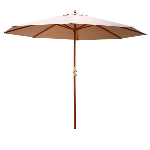 HomeDiscount-Outdoor Umbrella Pole Umbrellas Beach Garden Sun Stand Patio Beige