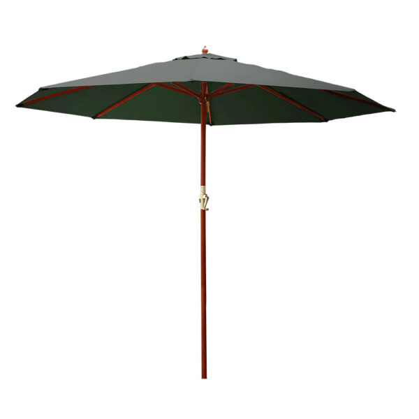 HomeDiscount-Outdoor Umbrella Pole Umbrellas Beach Garden Sun Stand Patio Charcoal