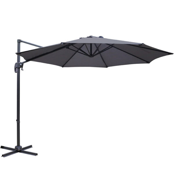 HomeDiscount-Outdoor Umbrella Cantilever 360 Degree Tilt Beach Roma Charcoal