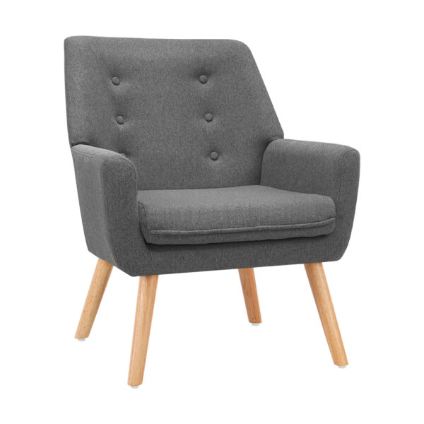 HomeDiscount-Fabric Dining Armchair - Grey