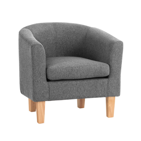 HomeDiscount-Abby Fabric Armchair - Grey