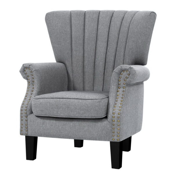 HomeDiscount-Armchair Wingback Grey Andrew