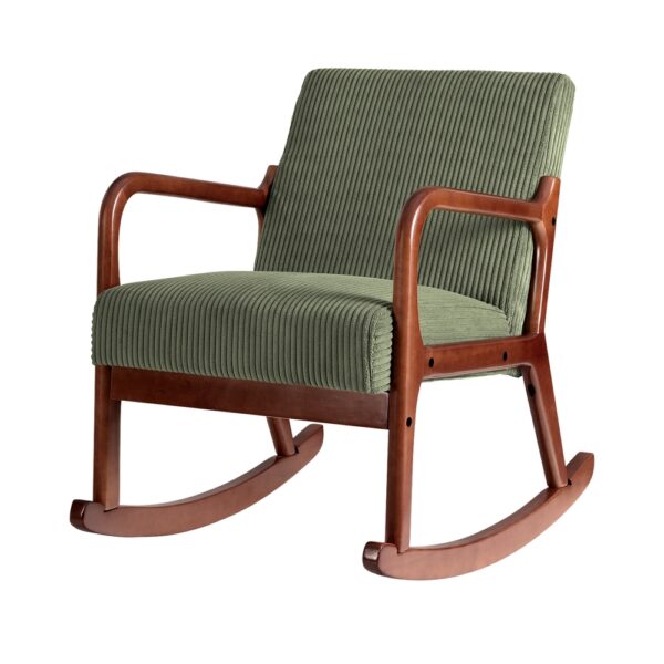 HomeDiscount-Rocking Armchair Nursing Chair Corduroy Green