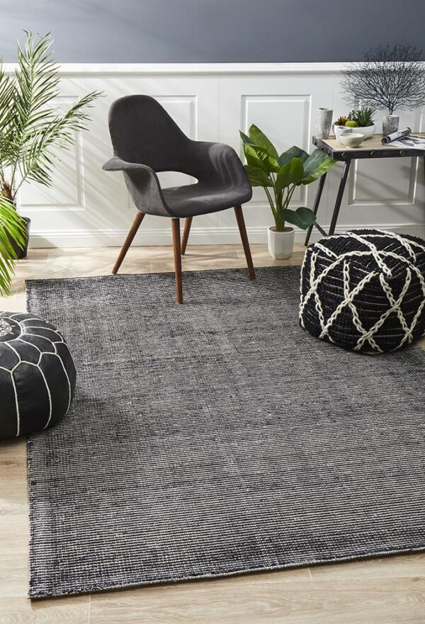 HomeDiscount-Allure Black Cotton Rayon Rug by Rug Culture - 320X230CM