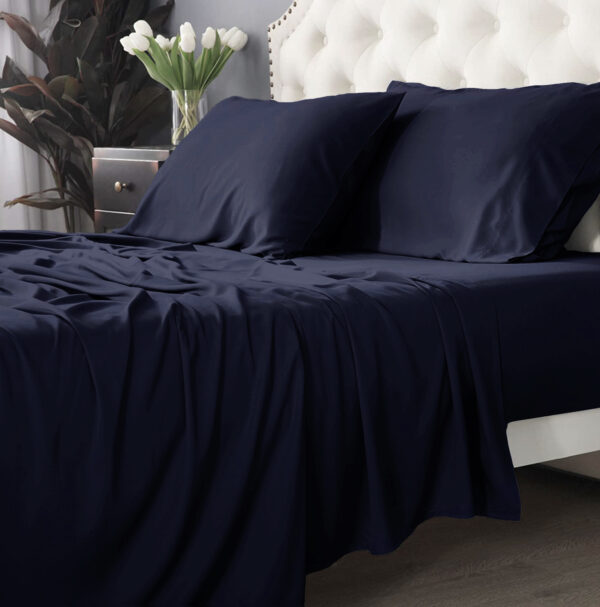 HomeDiscount-Bamboo Cotton 500 TC Indigo Sheet Set by Park Avenue Split King