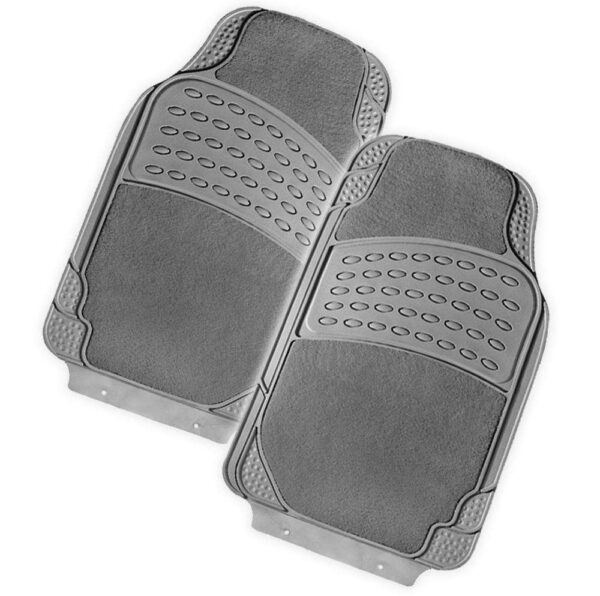 HomeDiscount-Colossus 2 Piece Rubber/Carpet Car Mat Grey